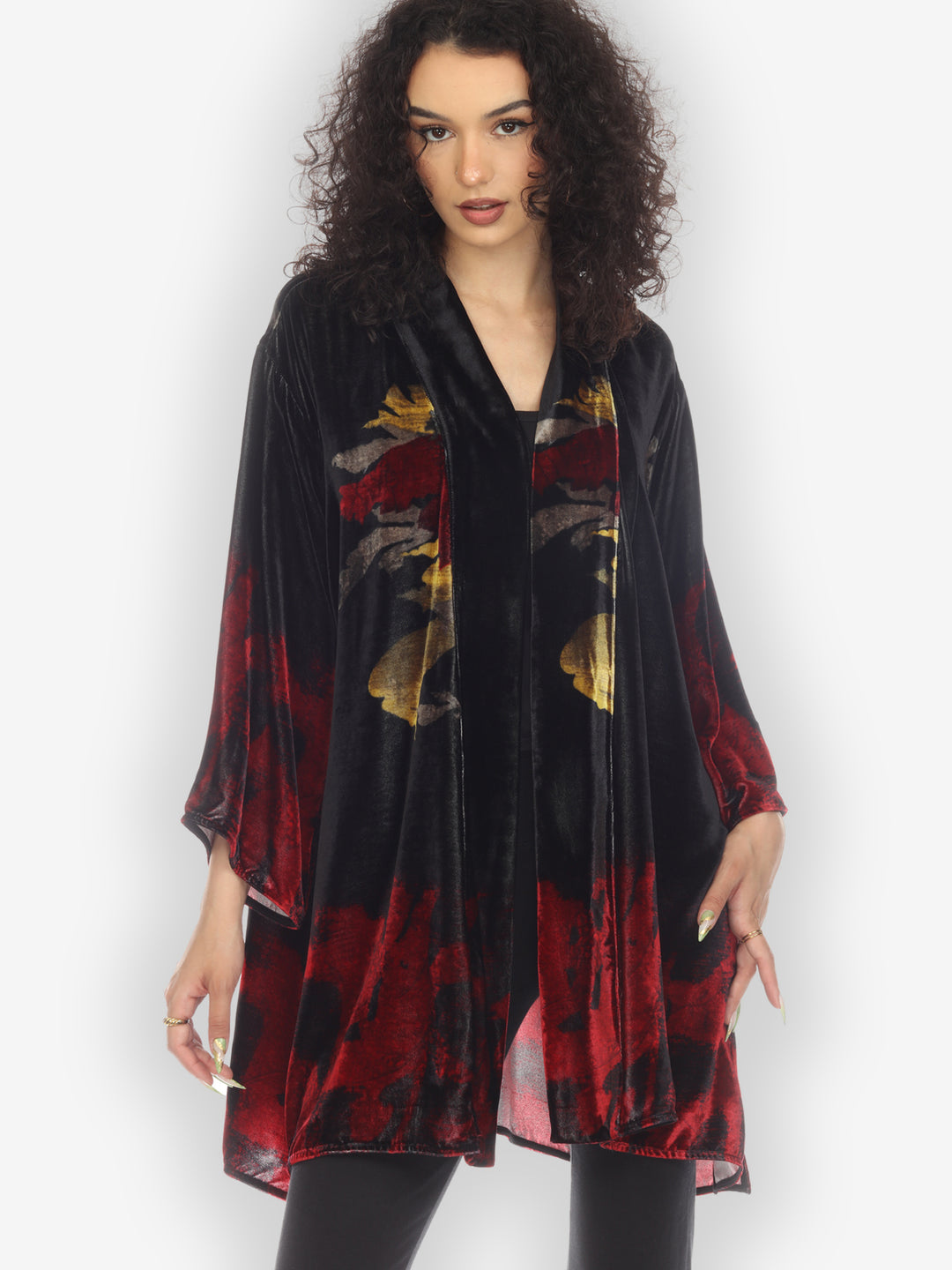 Flower Silk Magic Velvet Kimono