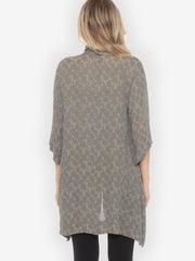 Gray Jacquard Kimono Jacket - S