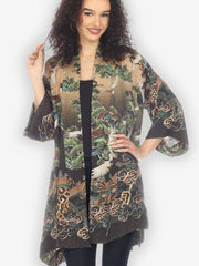 Geometric Wave Silk Kimono Jacket