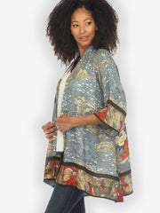 Happy Dragon Silk Kimono Jacket