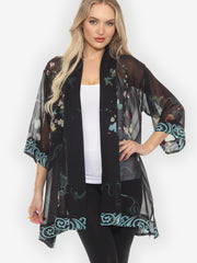Koi and Leaves Silk Kimono Jacket