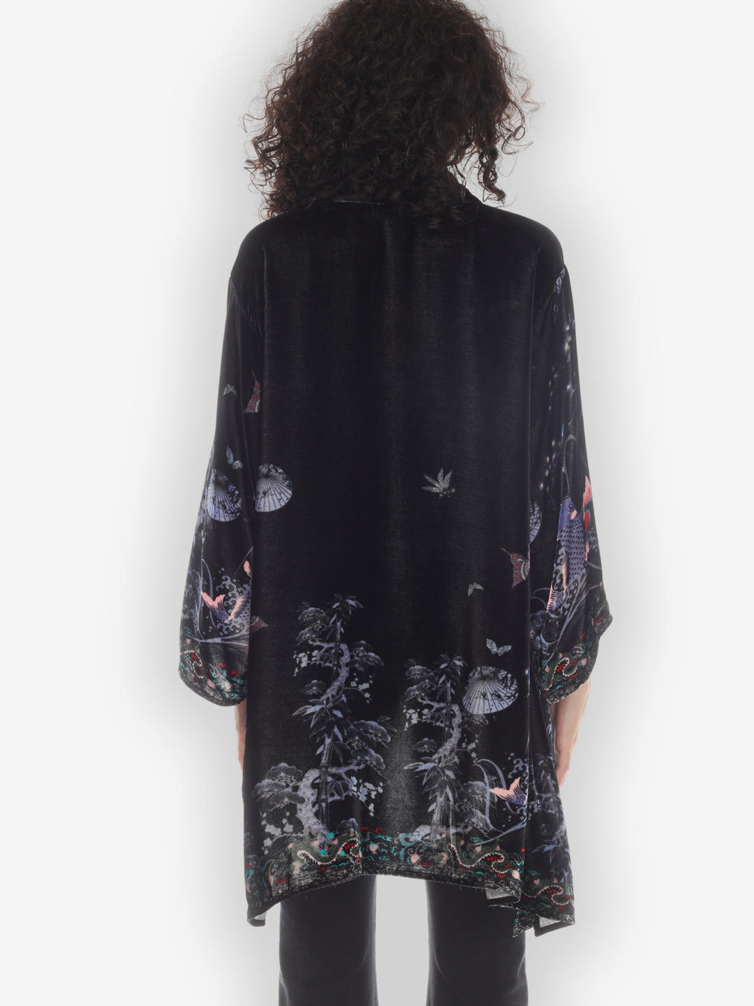 Koi Dragon Bamboo Velvet Kimono
