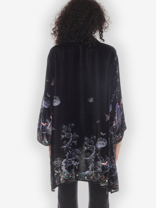Koi Dragon Bamboo Velvet Kimono