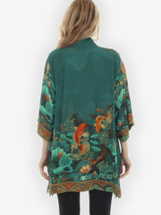 Koi Fish Sea Wave Kimono Jacket