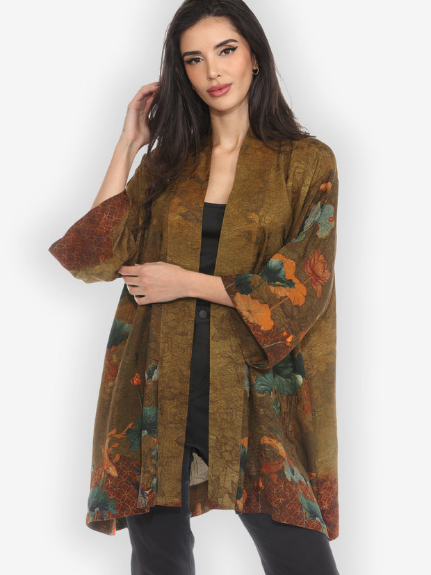 Lotus Paradise Silk Kimono Jacket