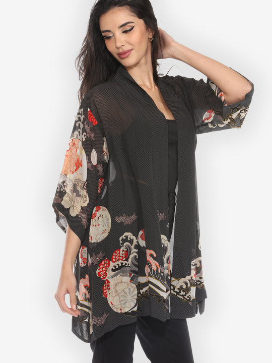 Ocean Waves Royal Kimono Jacket