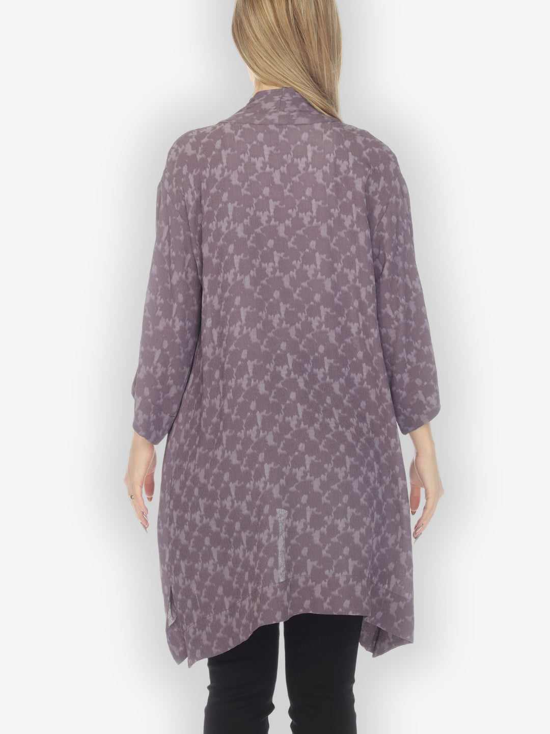 Lavender Jacquard Crepe Kimono Top