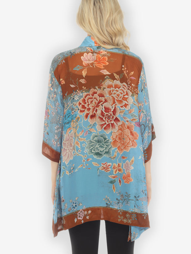 Queenly Radiant Charm in Blue Kimono Jacket