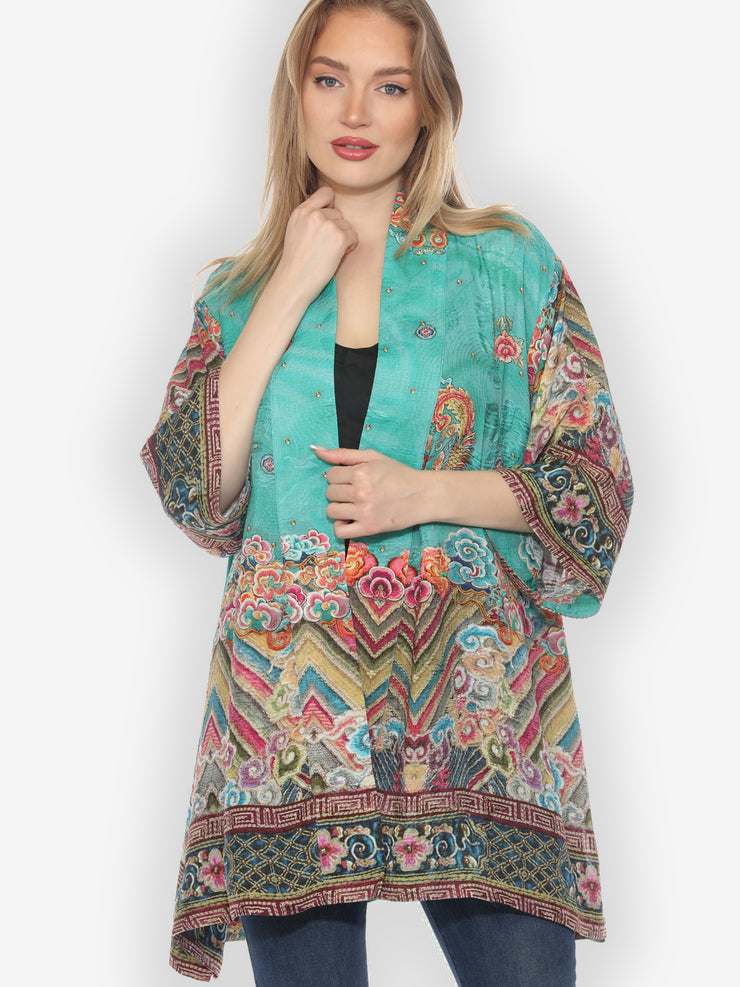 Royal Embroidery Silk Kimono