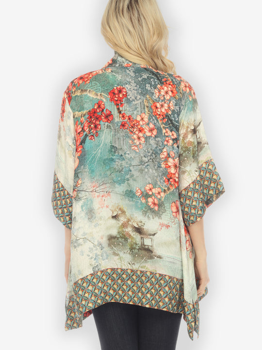 Summer Blossom Silk Kimono Jacket