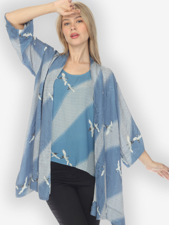 Shibori Flying Crane Tank Top