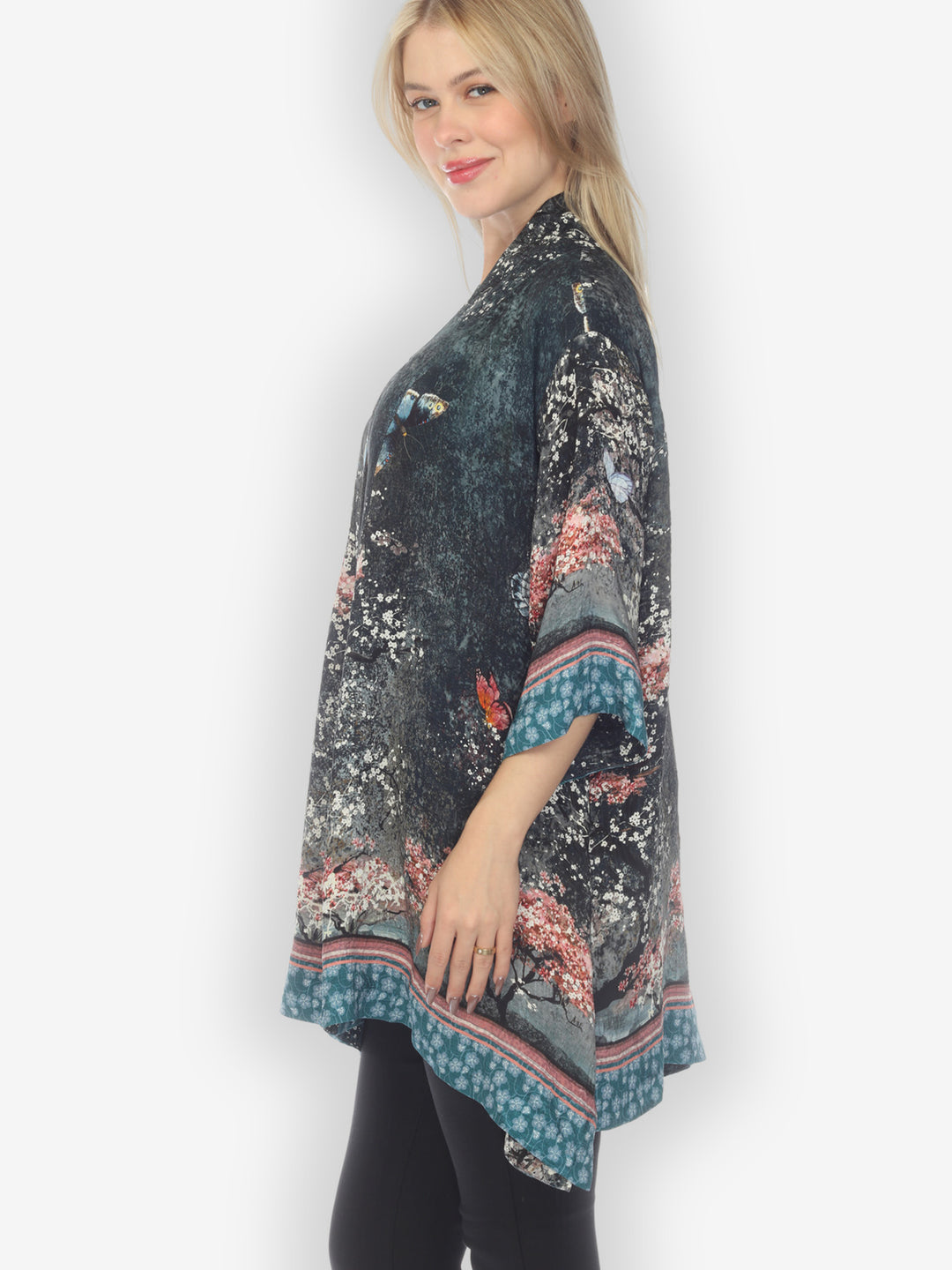Sakura Night Silk Kimono