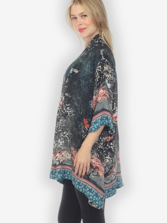Sakura Night Silk Kimono