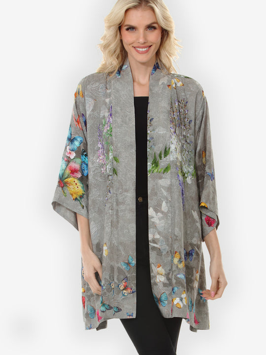 Swarm of Butterflies Silk Kimono Jacket