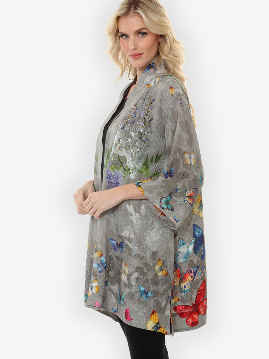 Swarm of Butterflies Silk Kimono Jacket