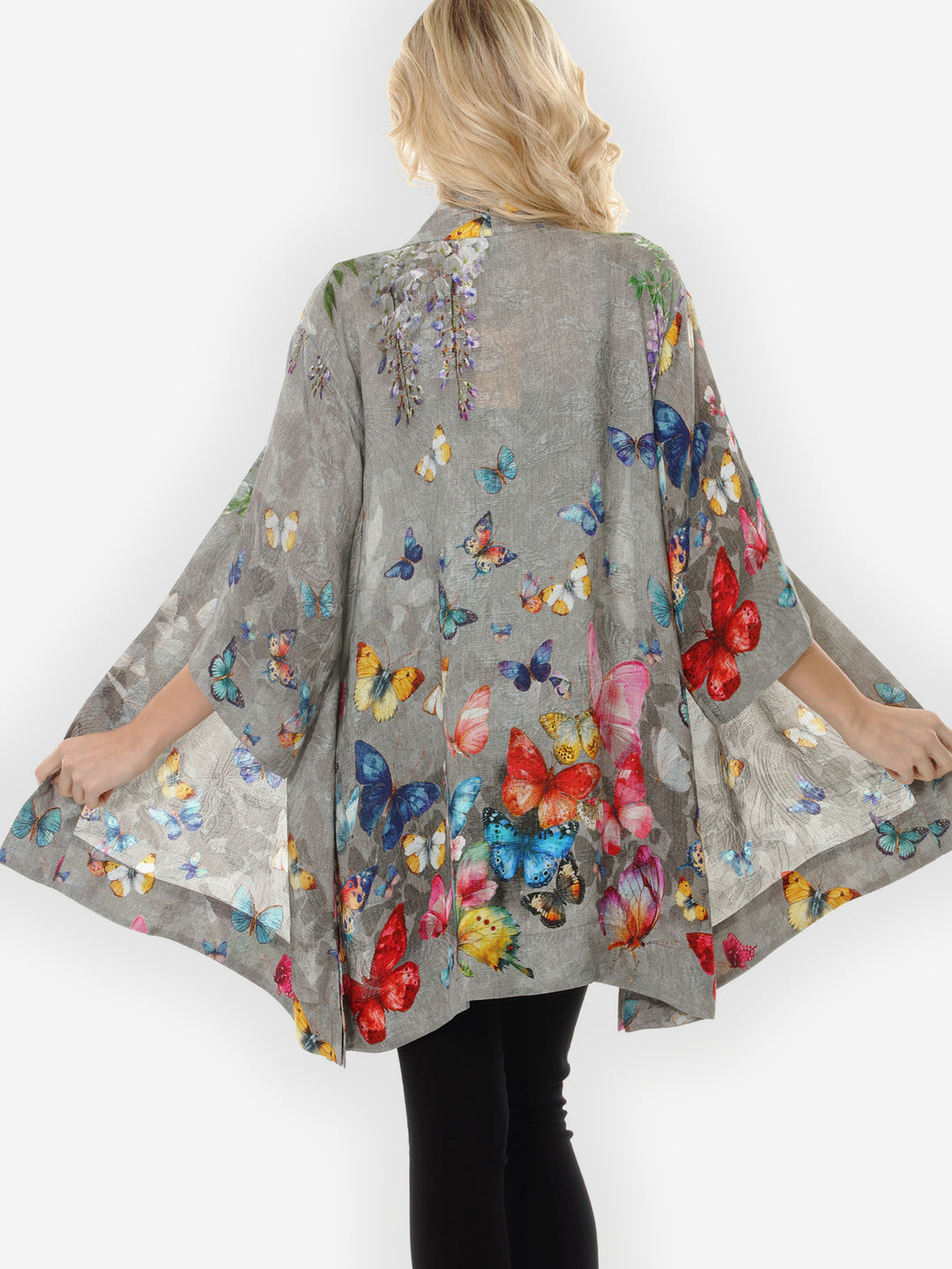 Swarm of Butterflies Silk Kimono Jacket