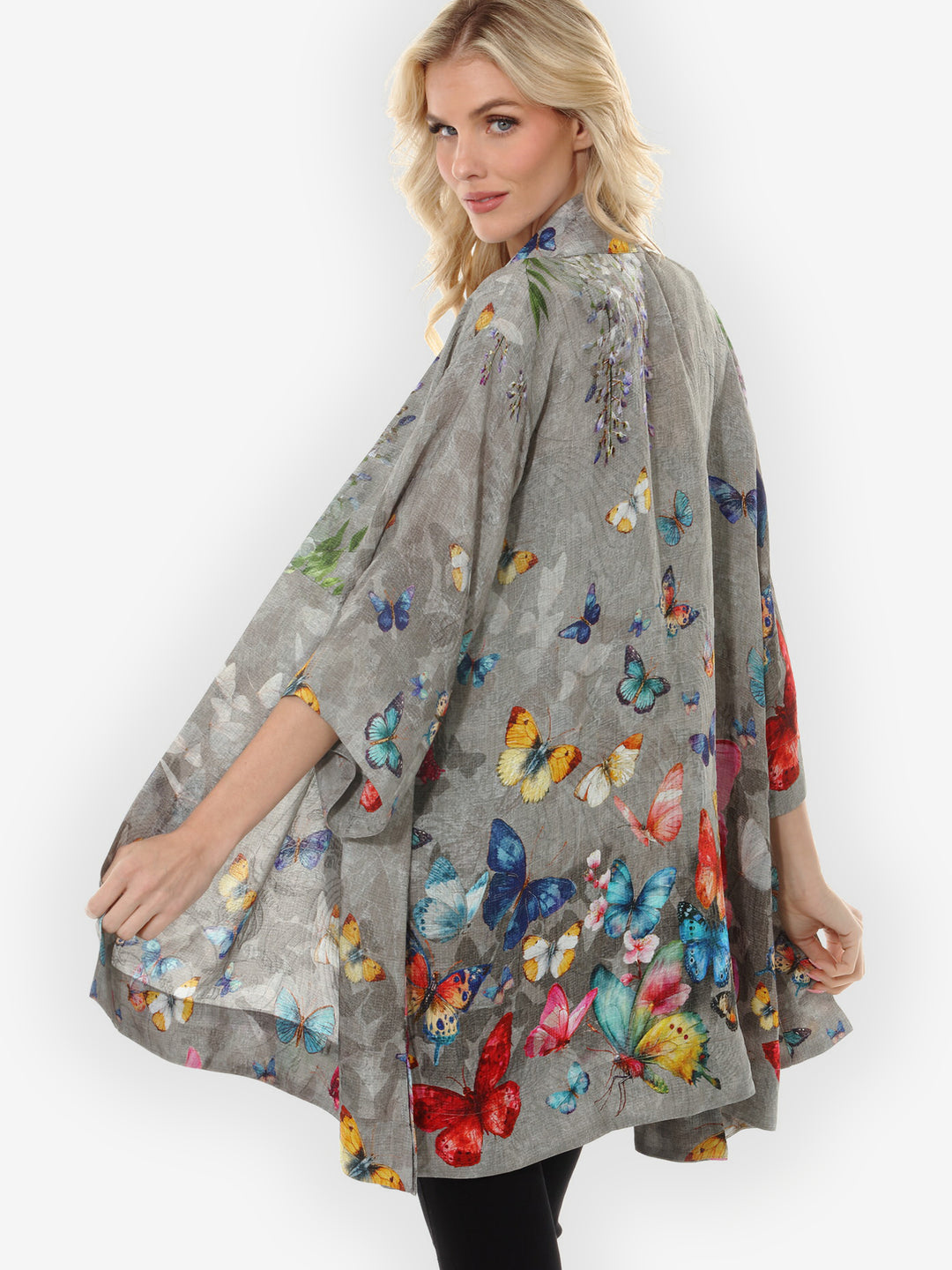 Swarm of Butterflies Silk Kimono Jacket