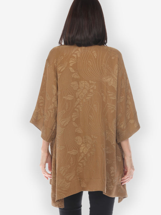 Solid Silk Bronze Kimono Top