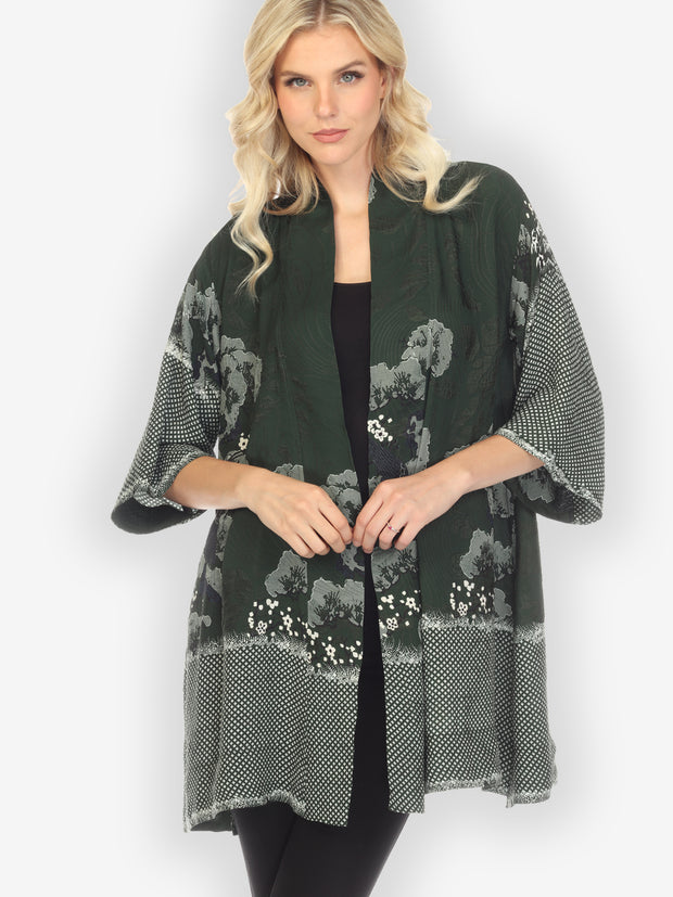 True Forest Shibori Silk Kimono Jacket - M