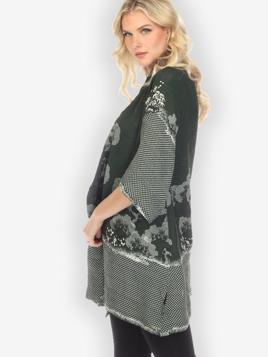 True Forest Shibori Silk Kimono Jacket - M