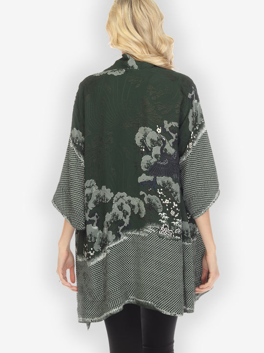 True Forest Shibori Silk Kimono Jacket - M