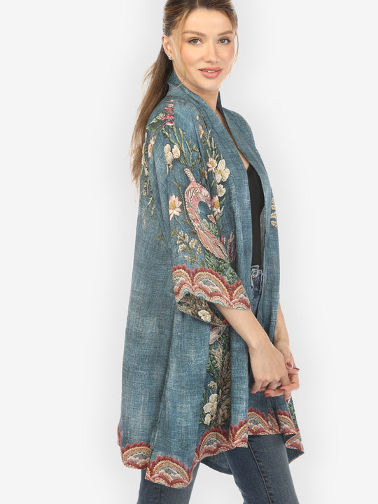 Vintage Koi Embroidery Kimono Jacket