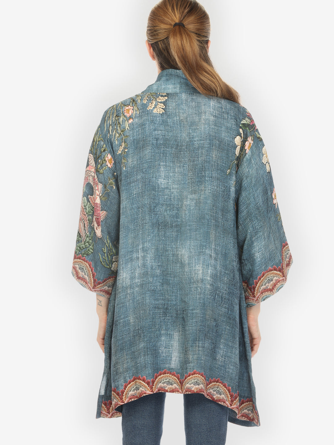 Vintage Koi Embroidery Kimono Jacket