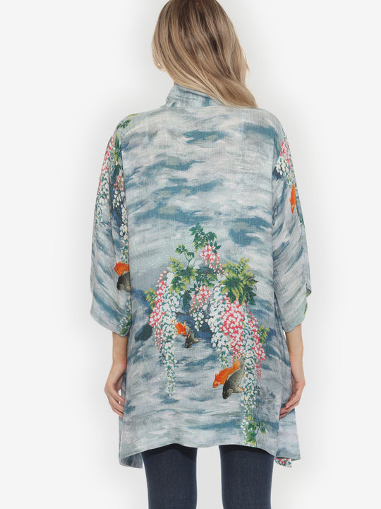 Water and Koi Silk Kimono Jacket
