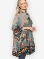 Watercolor Koi Kimono Jacket