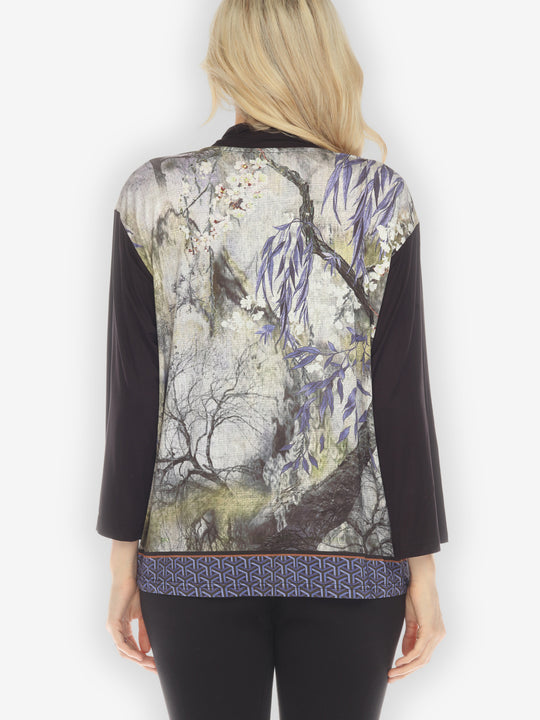 Blossom Sakura Tree in Olive Cardigan