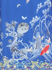 Koi Dragon Bamboo Cardigan in Blue 