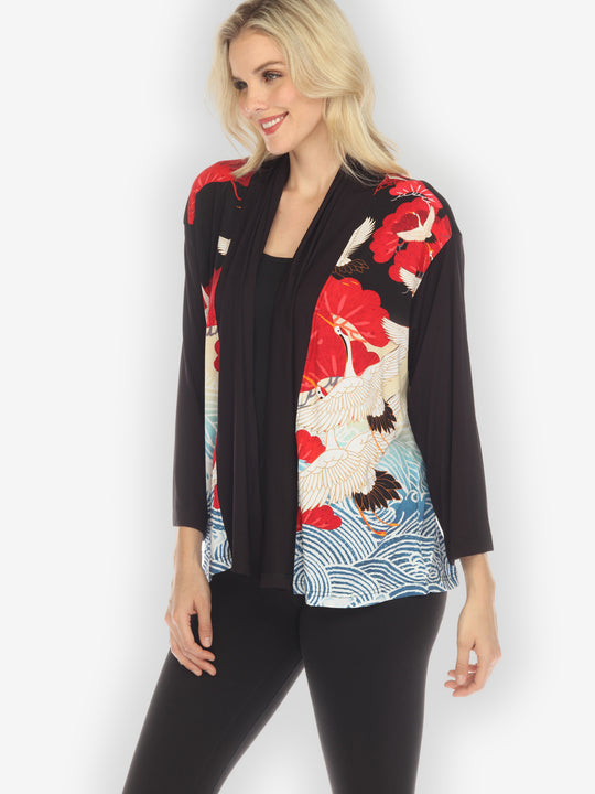 Sea Crane Sky Open Front Knit Cardigan
