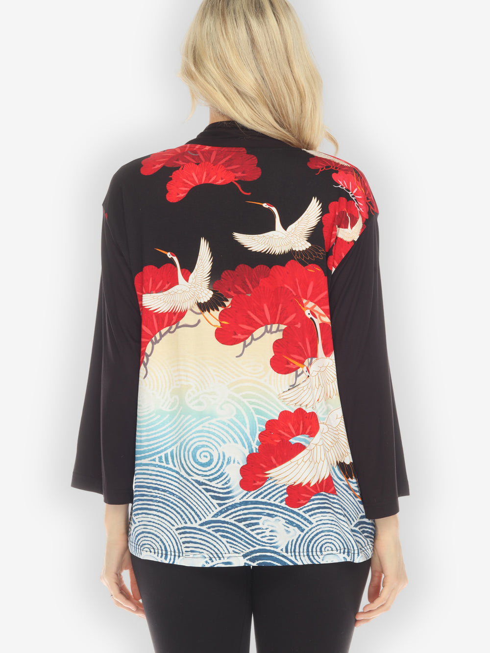Sea Crane Sky Open Front Knit Cardigan