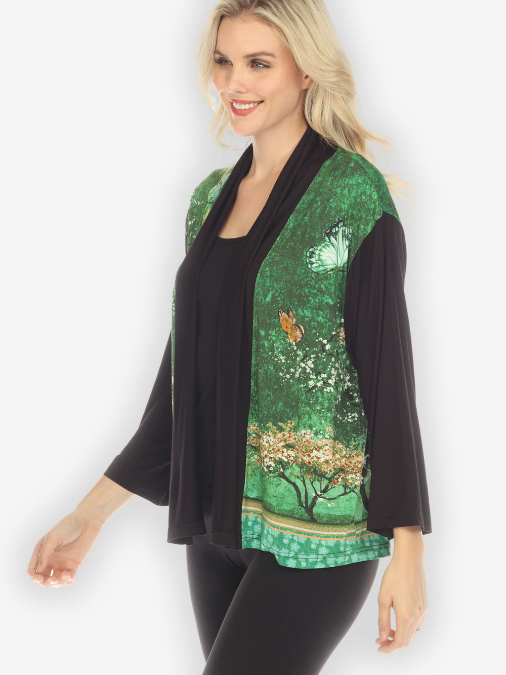 Sakura Night Knit Cardigan in Green