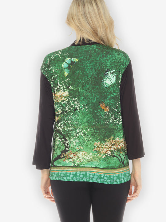 Sakura Night Knit Cardigan in Green