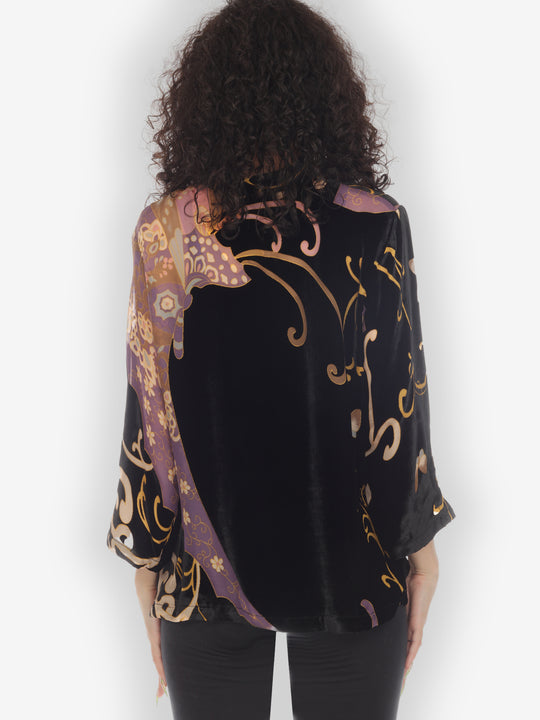 Art Deco Velvet Blouse