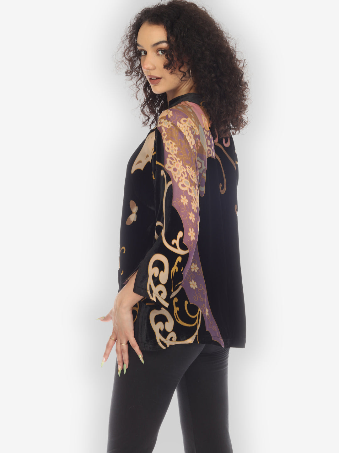 Art Deco Velvet Blouse
