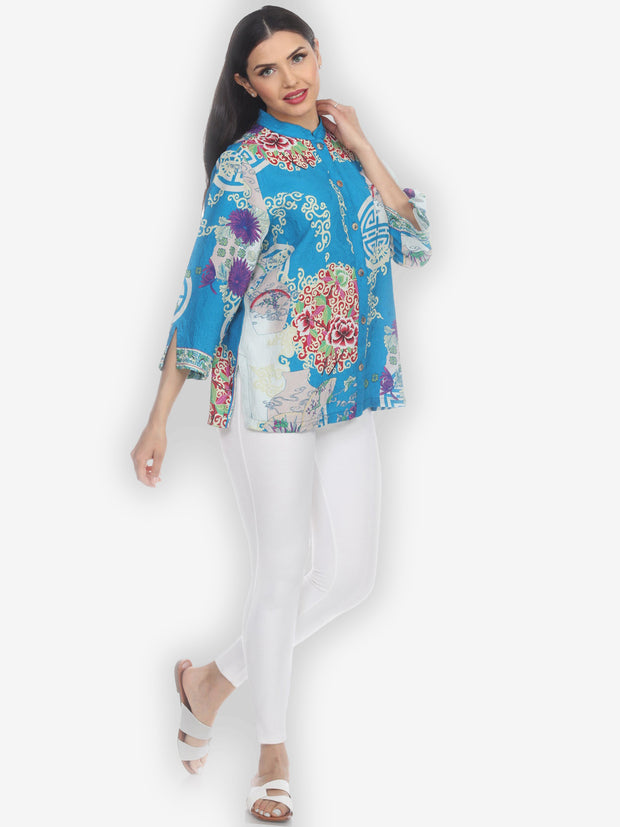 Bouquet Clusters Silk Blouse