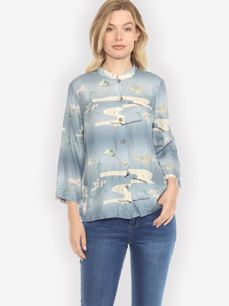 Butterflies Fans Japanese Blouse - S