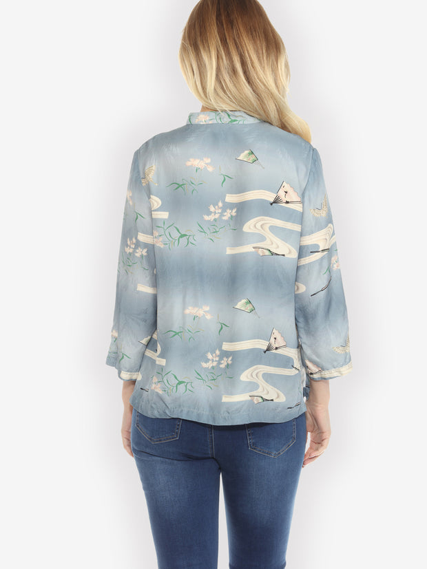 Butterflies Fans Japanese Blouse - S
