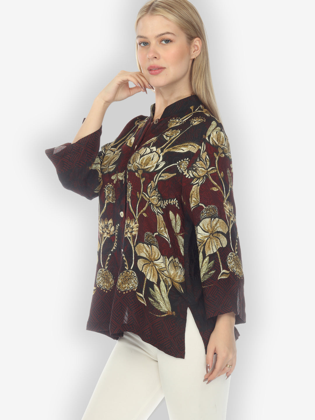 Big Lotus and Dragonfly Silk Blouse – CITRON CLOTHING