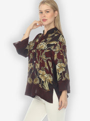 Big Lotus and Dragonfly Silk Blouse