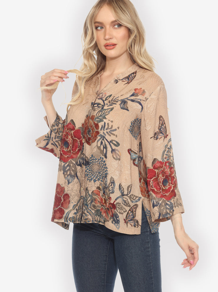 Bohemian Oriental Silk Blouse
