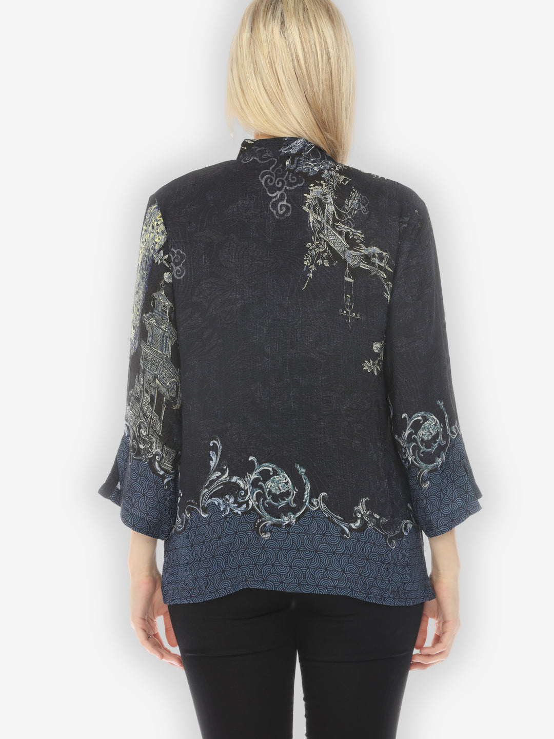 Chinoiserie Japan Silk Blouse