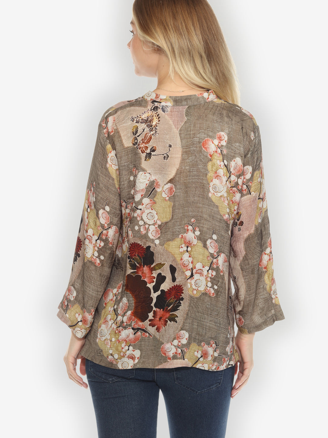 Fans Cherry Blossom Silk Blouse
