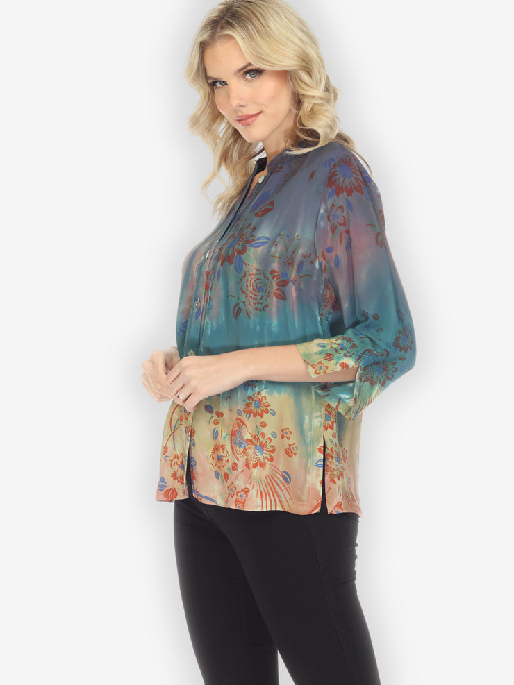 Fabulous Flowers Forever Tie Dye Blouse