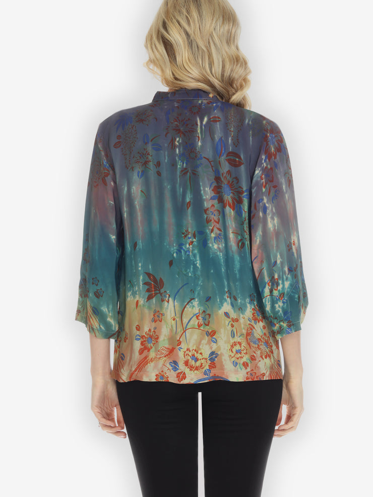 Fabulous Flowers Forever Tie Dye Blouse