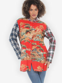 Flannel Patch Shishi Art Flannel Shirt - XL