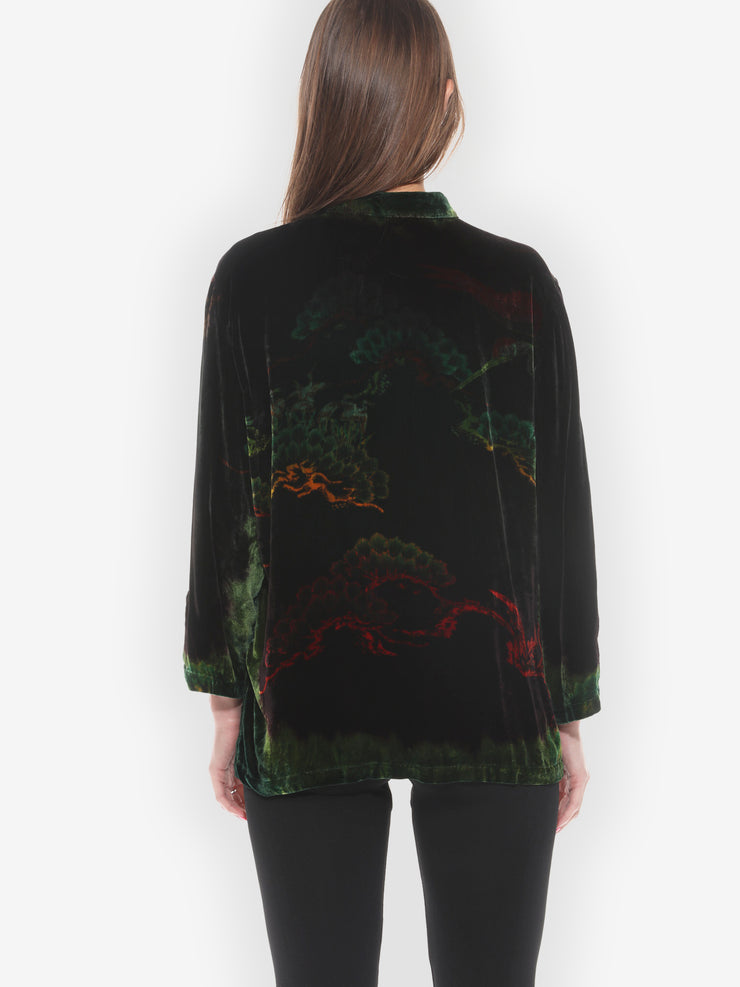 Family of Cranes Hand Dyed Blouse - 1X