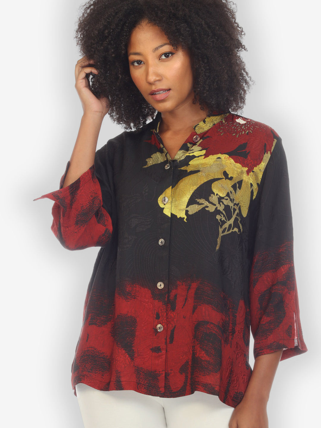 coito 　nui mond cotton silk blouse Flower Silk Magic Citron Style Blouse – CITRON CLOTHING